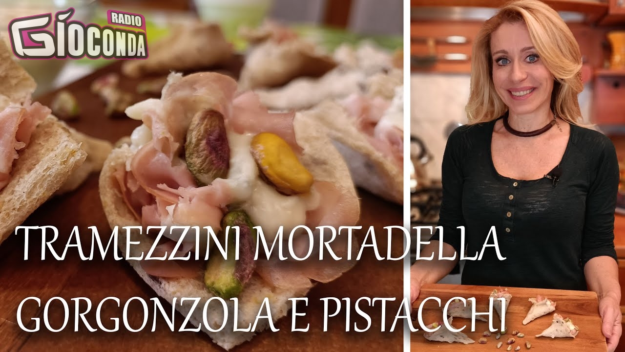 Tramezzini con Mortadella, Gorgonzola e Pistacchi
