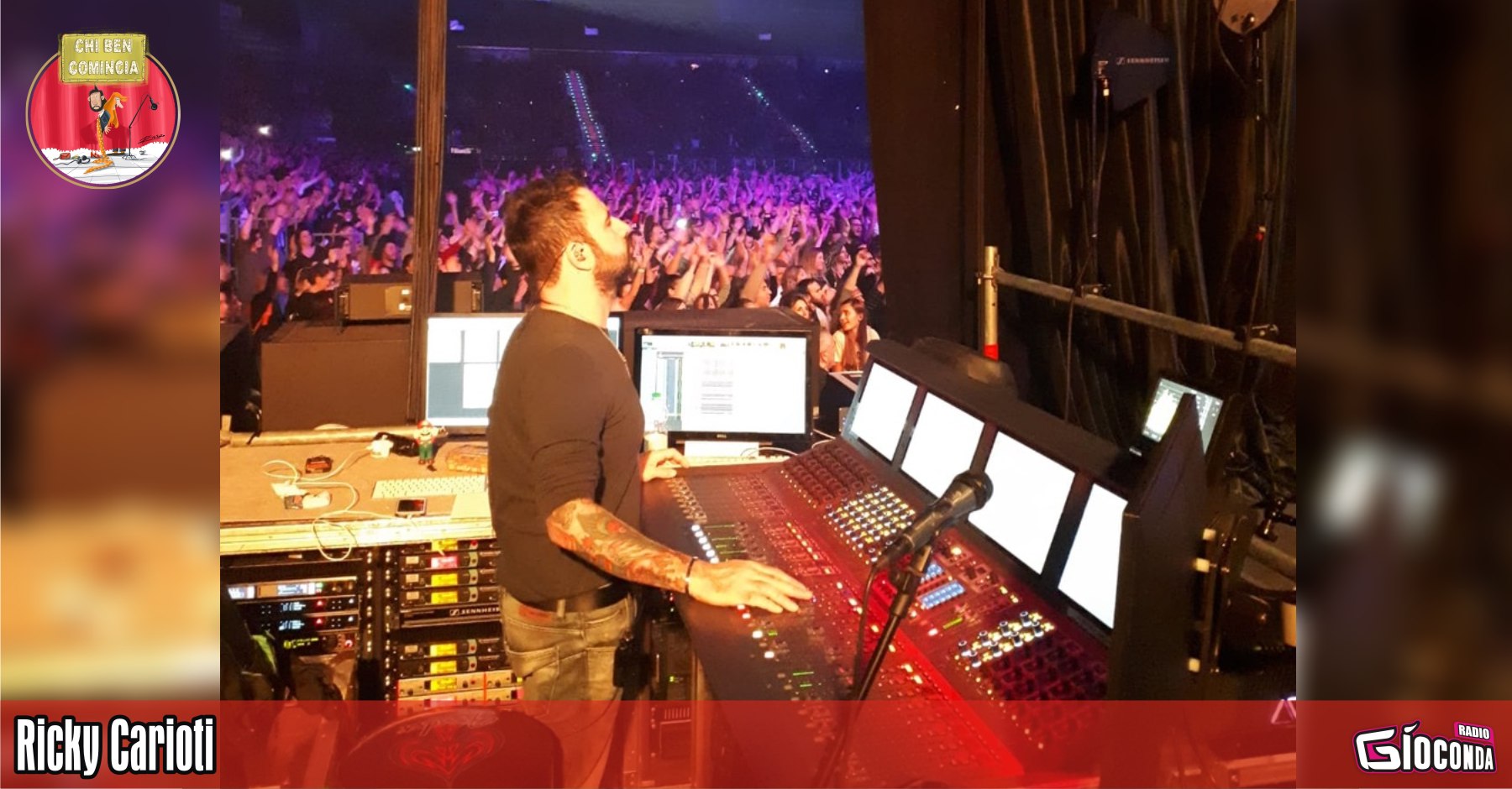 L’ingegnere del suono Ricky Carioti, reduce dal Festival di Sanremo, è l'ospite d'onore della nuova puntata di "Chi ben Comincia" in onda lunedì 14  febbraio alle ore 18.00. E' giovanissimo quando si innamora non soltanto della musica ma anche dell’informatica ed è per questo che si avvicina ai primi sistemi di registrazione digitale multitraccia su computer e ai mixer analogici. Successivamente sceglie di studiare diversi testi specifici sul mondo della registrazione in studio e sulle varie tecniche di missaggio. Nel 2009 incontra il chitarrista e produttore Andrea Rigonat con il quale inizia un sodalizio, tutt’ora fortissimo, che lo porta a diventare fonico di palco di Elisa, artista che segue anche in studio di registrazione. Ricky Carioti recentemente ha anche curato l’audio della cantautrice monfalconese durante la 72esima edizione del Festival di Sanremo, dove si è classificata al secondo posto, come pure quello della performance del duo composto da Mahmood e Blanco, i vincitori della kermesse canora più seguita d’Italia.