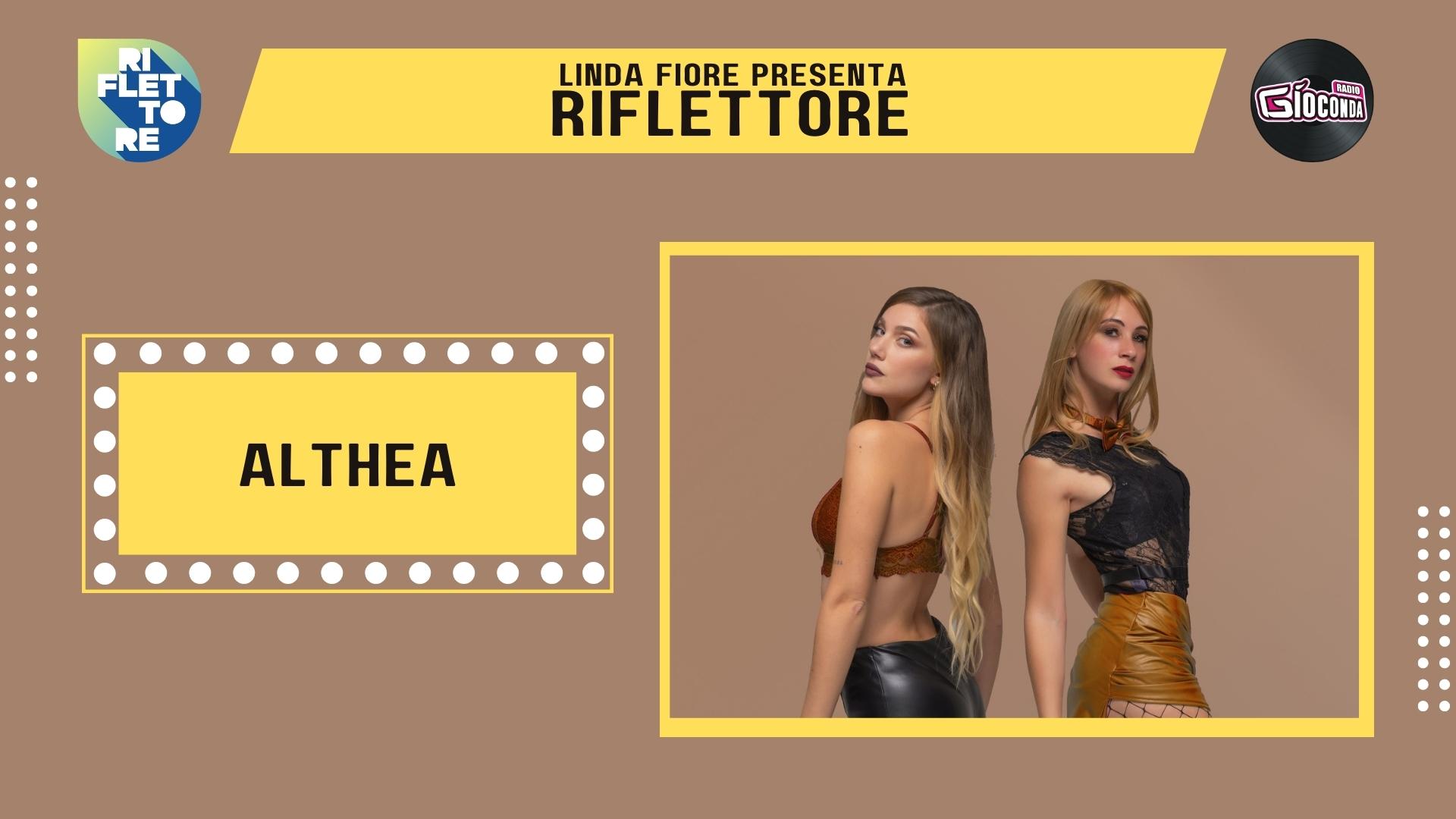 La musicista Lucia Castellano, che insieme alla cantante Greta Martello forma il duo Althea, è l'ospite della puntata di venerdì 3 giugno di "Riflettore", la trasmissione che mette in luce la musica che nasce in Friuli-Venezia Giulia. Il progetto musicale formato dalle due giovanissime artiste è appena sbarcato nel mondo discografico con la pubblicazione del singolo "Miele sulla pelle", brano che lancia un messaggio potente e attuale sul narcisismo dilagante che crea ferite e catene dalle quali a volte sembra impossibile potersi liberare. È una canzone che non vuole essere solo un grido di denuncia, ma anche uno “stop” a tutte le violenze verbali e alle manipolazioni di cui tante persone sono vittime. Il singolo, scritto dalle stesse Lucia e Greta in collaborazione con Dino Scordino, è stato pubblicato dall'etichetta Orangle Records. Greta Martello, al suo primo singolo, dopo numerose collaborazioni ed importanti esibizioni, in questo progetto completamente nuovo esprime tutta la sua anima soul in un pop rock dirompente. Lucia Castellano oltre ad essere un'apprezzata tastierista e pianista, è anche fotomodella e conduttrice radiofonica e da sempre si dedica a progetti musicali di sole donne, tra cui la partecipazione con un gruppo di musiciste al videoclip di “Certe donne brillano” di Ligabue.