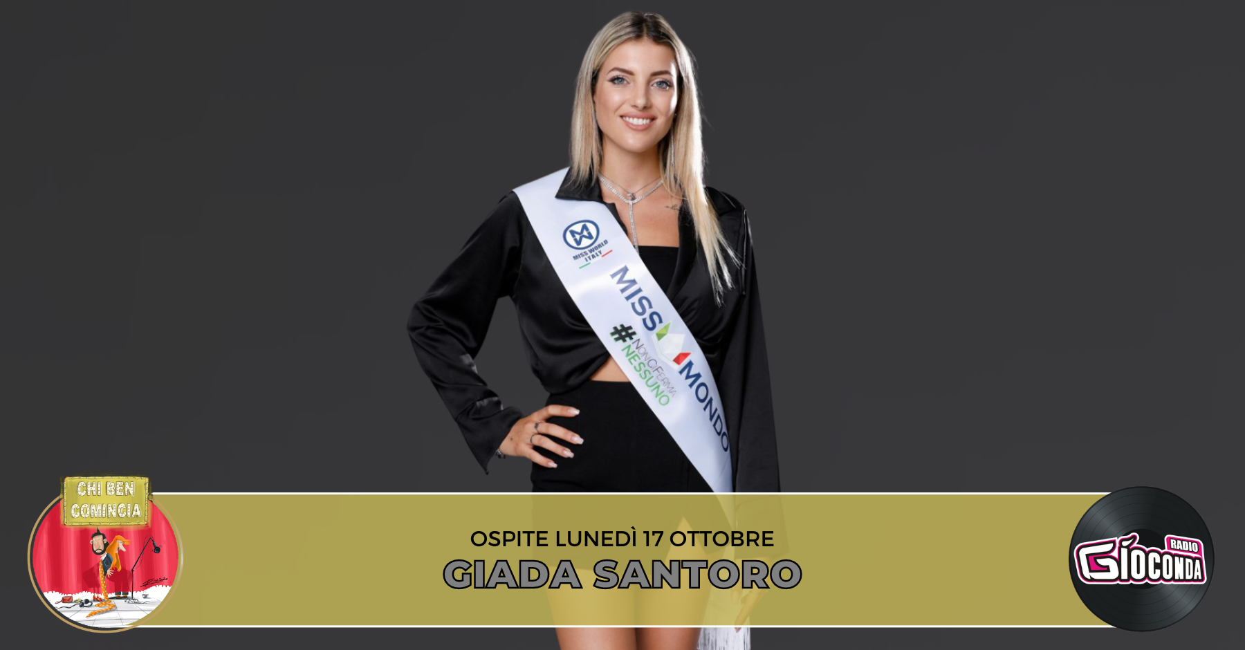 Lunedì 17 ottobre ritorna su Radio Gioconda “Chi ben comincia”, lo show che accoglie le personalità del Friuli-Venezia Giulia che si sono fatte conoscere e apprezzare oltre i confini regionali. Ospite della prima puntata dell’ottava stagione della trasmissione è la modella Giada Santoro, che alla finale del concorso nazionale “Miss Mondo”, tenutosi a Gallipoli nel giugno scorso, ha ricevuto la fascia #NonCiFermaNessuno, collegata al format sociale di Luca Abete, storico inviato di “Striscia la notizia”. #NonCiFermaNessuno è una campagna sociale nata nel 2014 con l’obiettivo di incoraggiare i giovani studenti italiani. L’approccio innovativo del format sta nel focus puntato non sulla ricerca del successo ad ogni costo, ma sull’analisi delle sconfitte, delle difficoltà e delle paure. Nessuna “lezione di vita” ma un confronto sereno, partecipato e condiviso sull’importanza che può acquisire un insuccesso se diventa occasione di studio dei propri errori e occasione per correggerli. Fornire strumenti utili ad analizzare le proprie paure e provare a superarle e metodi per rintracciare il proprio talento e valorizzarlo, sono le preziose finalità che muovono la mission della campagna sociale. L’obiettivo è accorciare le distanze tra i ragazzi stessi, tra i loro problemi e le possibili soluzioni, tra ognuno e il mondo del lavoro. Vengono forniti percorsi utili a sperimentare esperienze di solidarietà concreta, di sensibilizzazione sulle dinamiche ambientali, sul rispetto reciproco e sulla disponibilità all’ascolto. Giada Santoro 23 anni, di Udine, è stata selezionata per ricevere la prestigiosa fascia dalla Giuria di Miss Mondo Italia, che ha valutato il percorso di resilienza e l’aderenza ai valori della campagna sociale curata e promossa dal giornalista televisivo. "Chi ben comincia", condotto da Linda Fiore e Dave March, puo' essere seguito dalle 18.00 alle 19.30 oltre che in FM e Streaming anche attraverso il video disponibile su Facebook e Twitch.