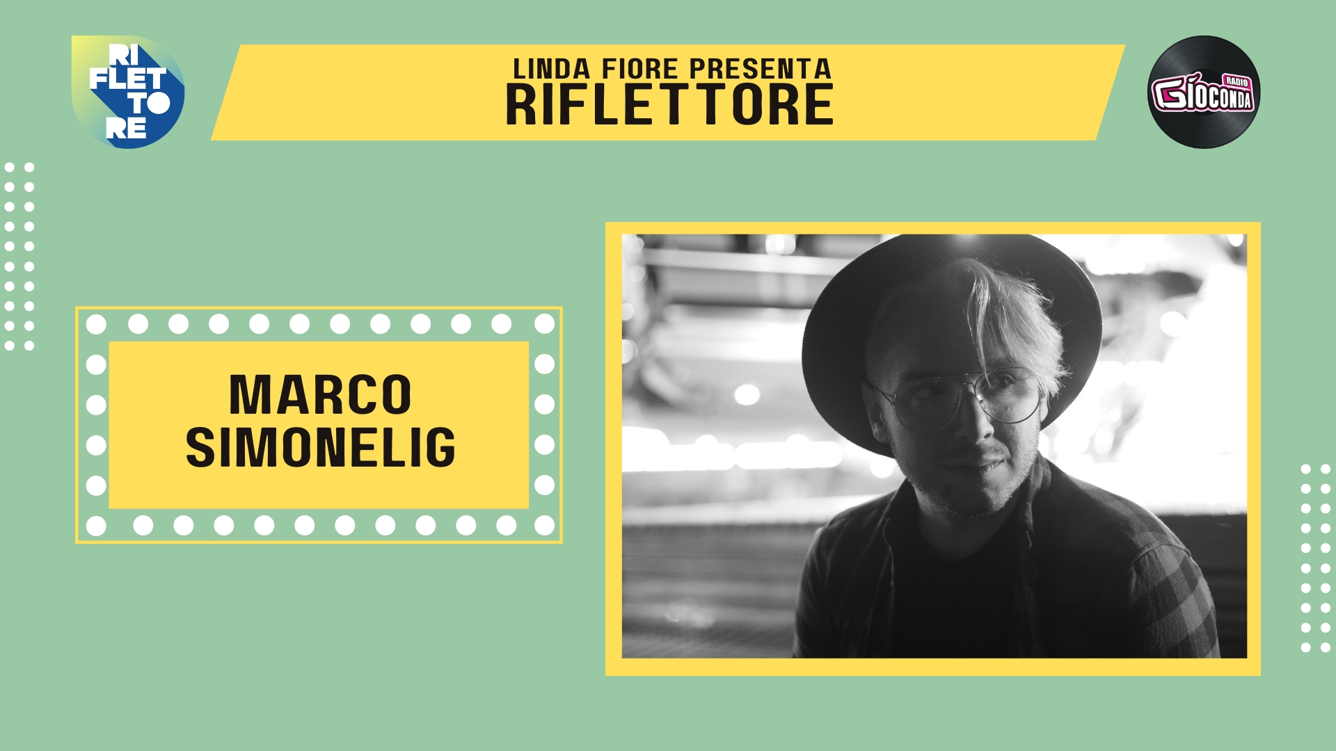 L'ospite della nuova puntata di"Riflettore", in onda venerdì 2 dicembre, è il cantautore Marco Simonelig. Classe 1989 e appassionato di musica e ballo fin da bambino, nel 2014 vince il "Cantafestival de la Bisiacaria" mentre nel 2018 diventa la voce maschile della big band "Dave e i bachi da seta". Successivamente da il via al progetto "Disney Time Machine" che unisce il canto alla sua attività di cosplayer: lo show presenta i piu bei brani tratti dalle colonne sonore dei film Disney e costumi di scena di molti dei personaggi dei cartoni animati. Marco Simonelig a inizio 2023, pubblicherà l'album "Come stai?" che conterrà brani sia in lingua inglese sia in italiano e anche uno in lingua friulana.