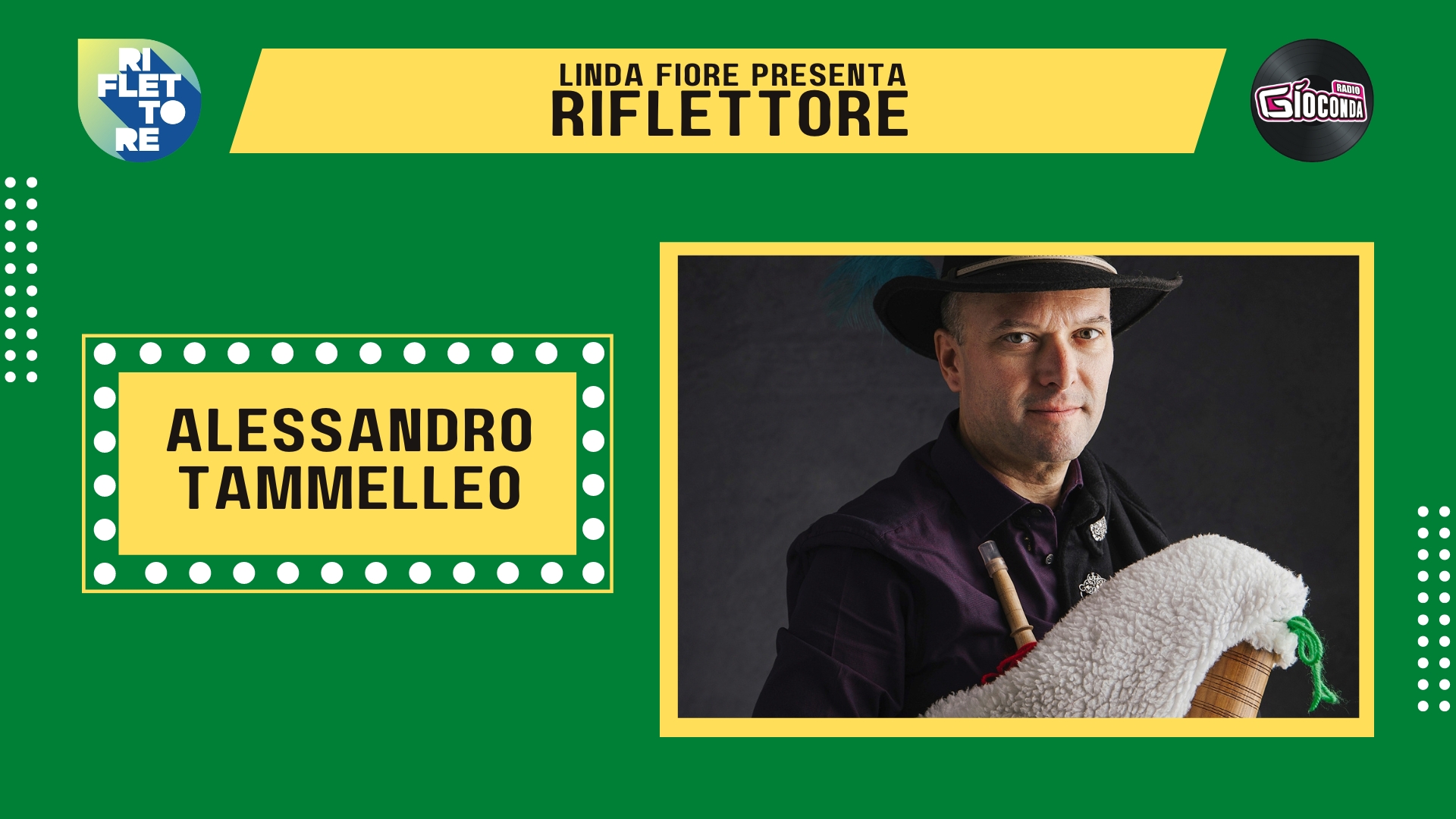 L'ospite dell'ultima puntata del 2022 di "Riflettore", in onda venerdì 23 dicembre alle 14.30 (replica ore 20.30), è il polistrumentista nonché presidente dell' "Associazione Musicologi di Gemona del Friuli" Alessandro Tammelleo. Diplomato in oboe al Conservatorio “J. Tomadini” e laureato in musicologia, col massimo dei voti, al D.A.M.S. di Gorizia con la testi dal titolo “Gli strumenti ad ancia ad Udine tra '500 e '600”, è anche docente di musica. Alessandro Tammelleo è attualmente impegnato nel progetto "Tra vie e piazze un Natale tradizionale", condiviso con il musicista Giovanni Floreani. Insieme, attraverso una cornamusa, una zampogna e una ciaramella, tutti strumenti rigorosamente fatti a mano da esperti artigiani, propongono melodie antiche legate alle tradizioni natalizie nelle piazze del Friuli.
