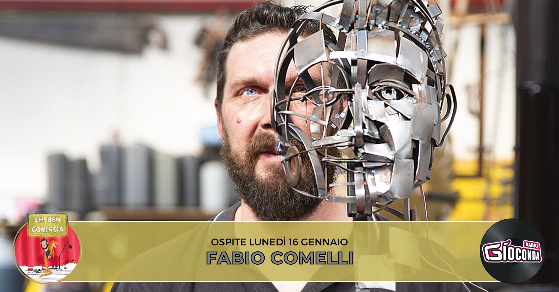Fabio Comelli giovane artista, figlio d’arte, che interpreta in chiave moderna l’antico mestiere del fabbro,è l'ospite della nuova puntata di "Chi ben comincia" in onda lunedì 16 gennaio alle 18.00.