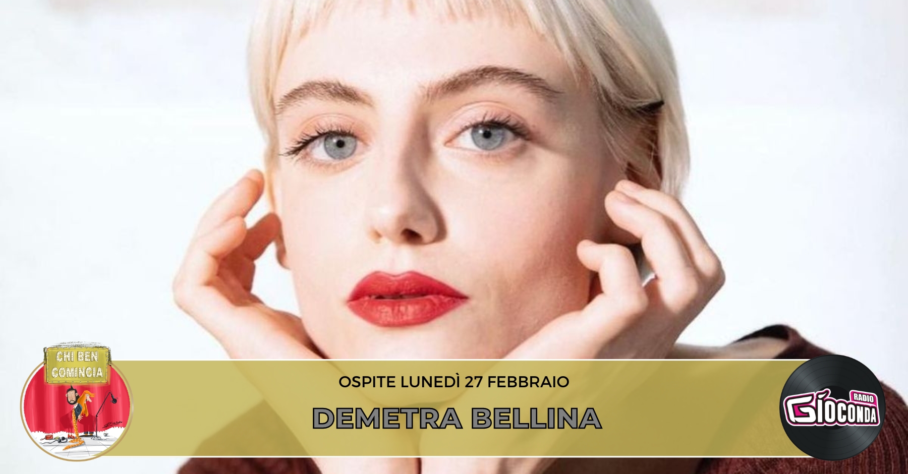 L'attrice e modella Demetra Bellina è l'ospite della nuova puntata di "Chi ben comincia" in onda lunedì 27 febbraio alle 18.00