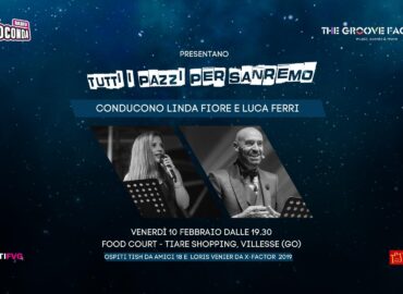 Venerdì, 10 febbraio, alle 19.30, si accenderà “Tutti i pazzi per Sanremo”, lo speciale di Radio Gioconda dedicato alla kermesse canora più seguita d’Italia. L’appuntamento, che per il secondo anno consecutivo andrà in scena al Tiare Shopping di Villesse (Go), sarà condotto da Linda Fiore e Luca Ferri e vedrà protagonista anche la musica dal vivo: sul palco della zona “Food Court” del Tiare si esibiranno Tish, da Amici 18, e Loris Venier, da X Factor 2019, che interpreteranno in chiave acustica alcuni successi sanremesi. Lo show è aperto a tutti con ingresso gratuito.