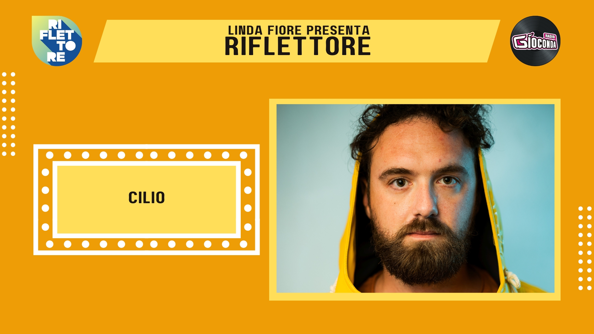 Il cantautore Cilio è l''ospite della nuova puntata di "Riflettore" in onda venerdì 24 marzo alle 14.30 (replica ore 20.30).