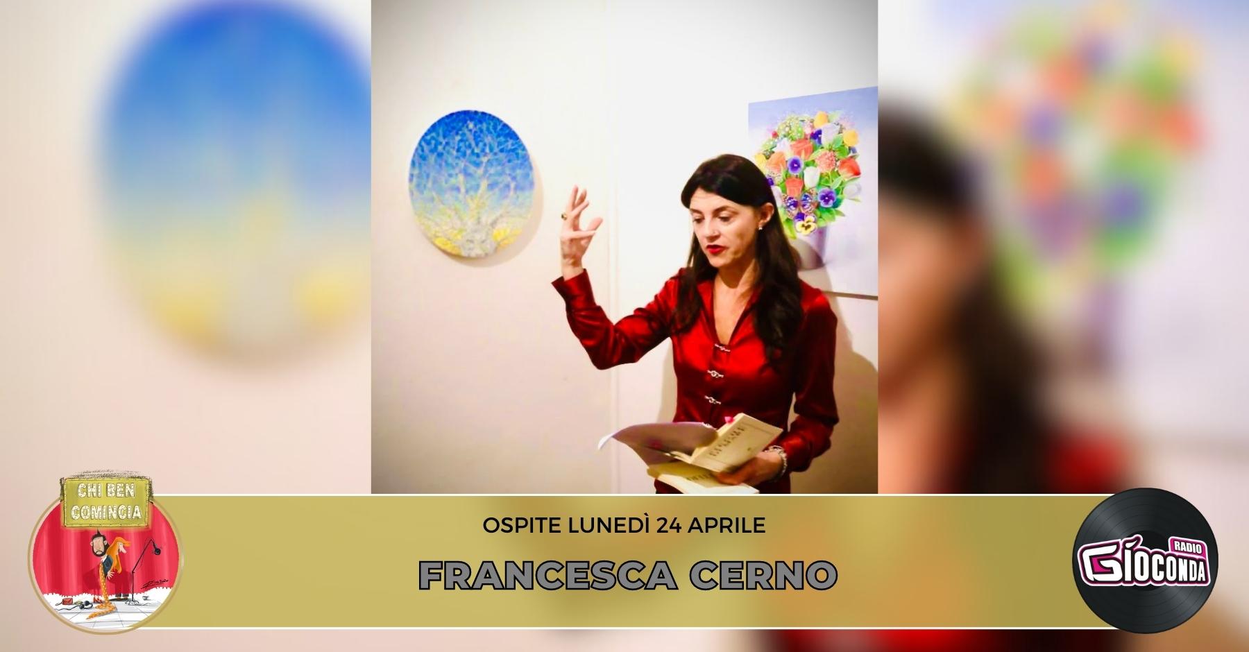 Francesca Cerno, scrittrice, poetessa e appassionata di pratiche meditative e mindfulness, è l’ospite della nuova puntata di “Chi ben comincia” in onda lunedì 24 aprile alle 18.00.