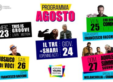 Venerdì 25 Agosto alle 21 “Chi ben comincia” sarà protagonista sul palco di “Aquileia Young 2K23. Sul palco allestito nella suggestiva Piazza Capitolo per "Chi ben comincia Live" i riflettori saranno puntati su Mara Navarria, originaria di Carlino, tra le dieci spadiste più forti al mondo;  Shari, nata a Monfalcone,  cantautrice tra i big sul palco del Festival di Sanremo 2023; il prestigiatore e youtuber professionista Jack Nobile, originario di Lignano, il cui canale YouTube conta più di 1 milione di appassionati che imparano e si stupiscono attraverso i suoi video. Accanto alle tre eccellenze del Nordest siederà il conduttore televisivo, cantautore, scrittore, dj e talent scout Francesco Facchinetti, ospite d’eccezione della serata. Ingresso libero.