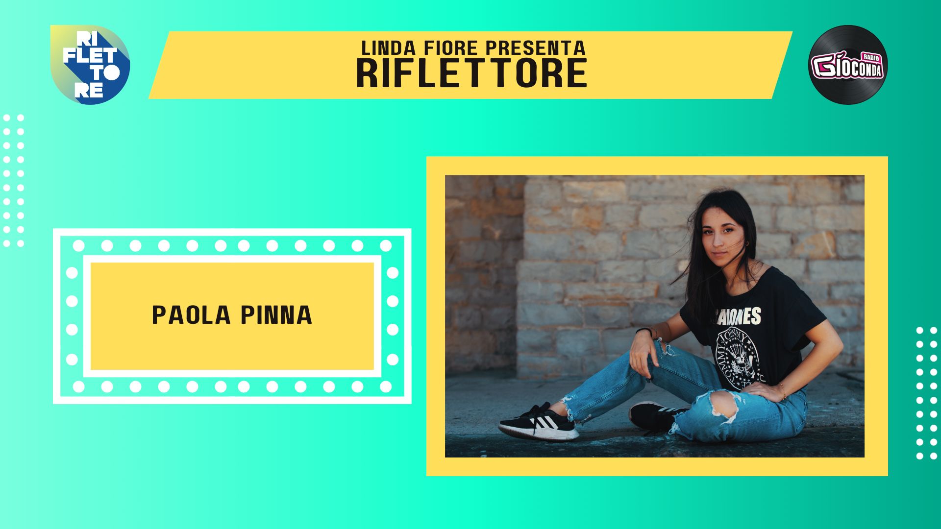 Paola Pinna, giovanissima cantautrice triestina, è l’ospite della nuova puntata di “Riflettore” in onda venerdì 20 ottobre alle 14.30 (replica ore 20.30) Il suo singolo più recente si intitola “Cuore di scorta” per il quale è stato realizzato il video clip, disponibile su tutte le piattaforme digitali.