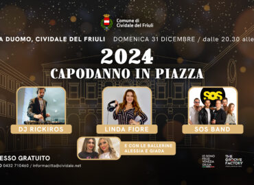 Per la prima volta la città di Cividale del Friuli presenta “Capodanno in piazza”, l’evento che domenica 31 dicembre darà il benvenuto al nuovo anno con inizio alle 20.30 nella suggestiva Piazza Duomo. Conduce Linda Fiore.