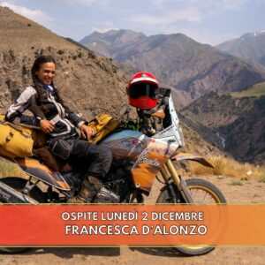 La motociclista, storyteller e viaggiatrice Francesca D'Alonzo è l’ospite della puntata del 2 dicembre di “Chi ben comincia”, in onda su Radio Gioconda dalle 18.00.