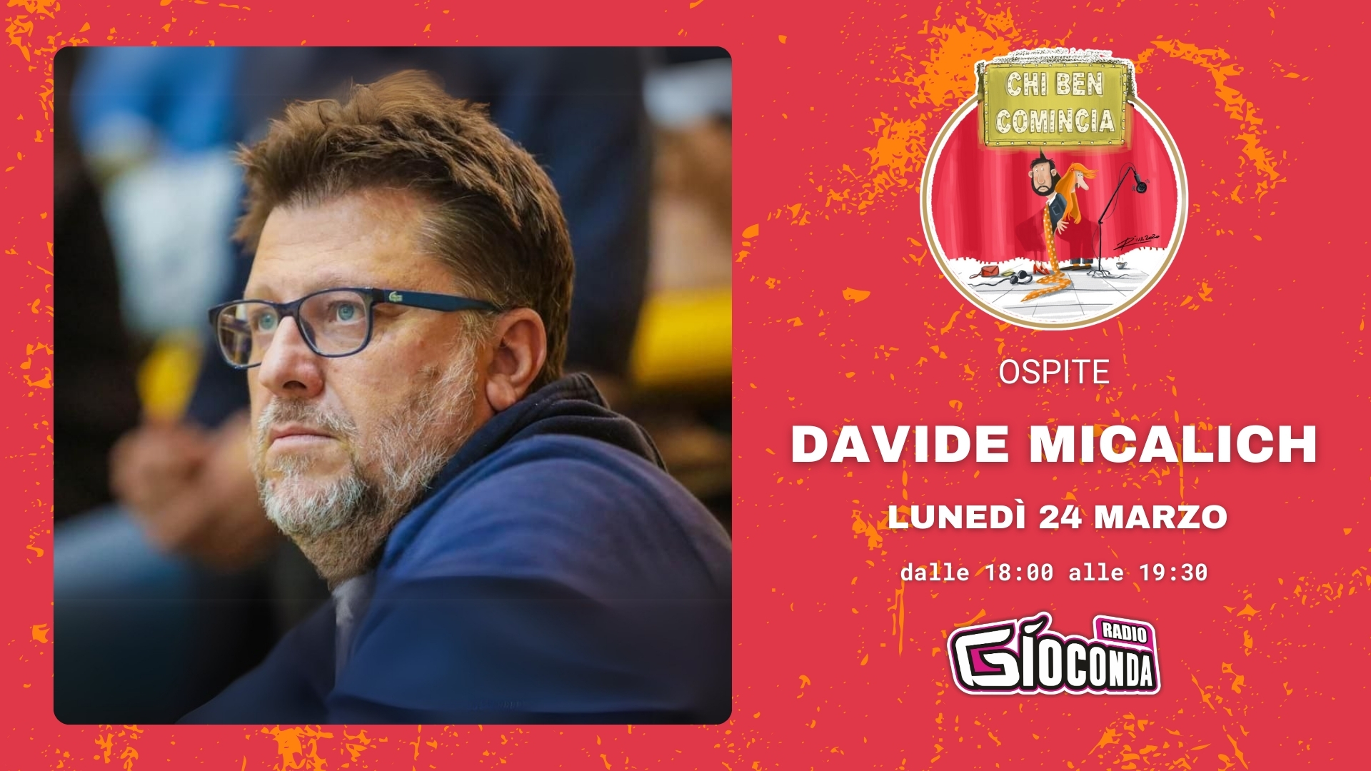 Il presidente e fondatore della United Eagles Basketball Cividale, Davide Micalich, sarà ospite della prossima puntata di Chi Ben Comincia in onda lunedì 24 marzo alle ore 18:00 su Radio Gioconda.