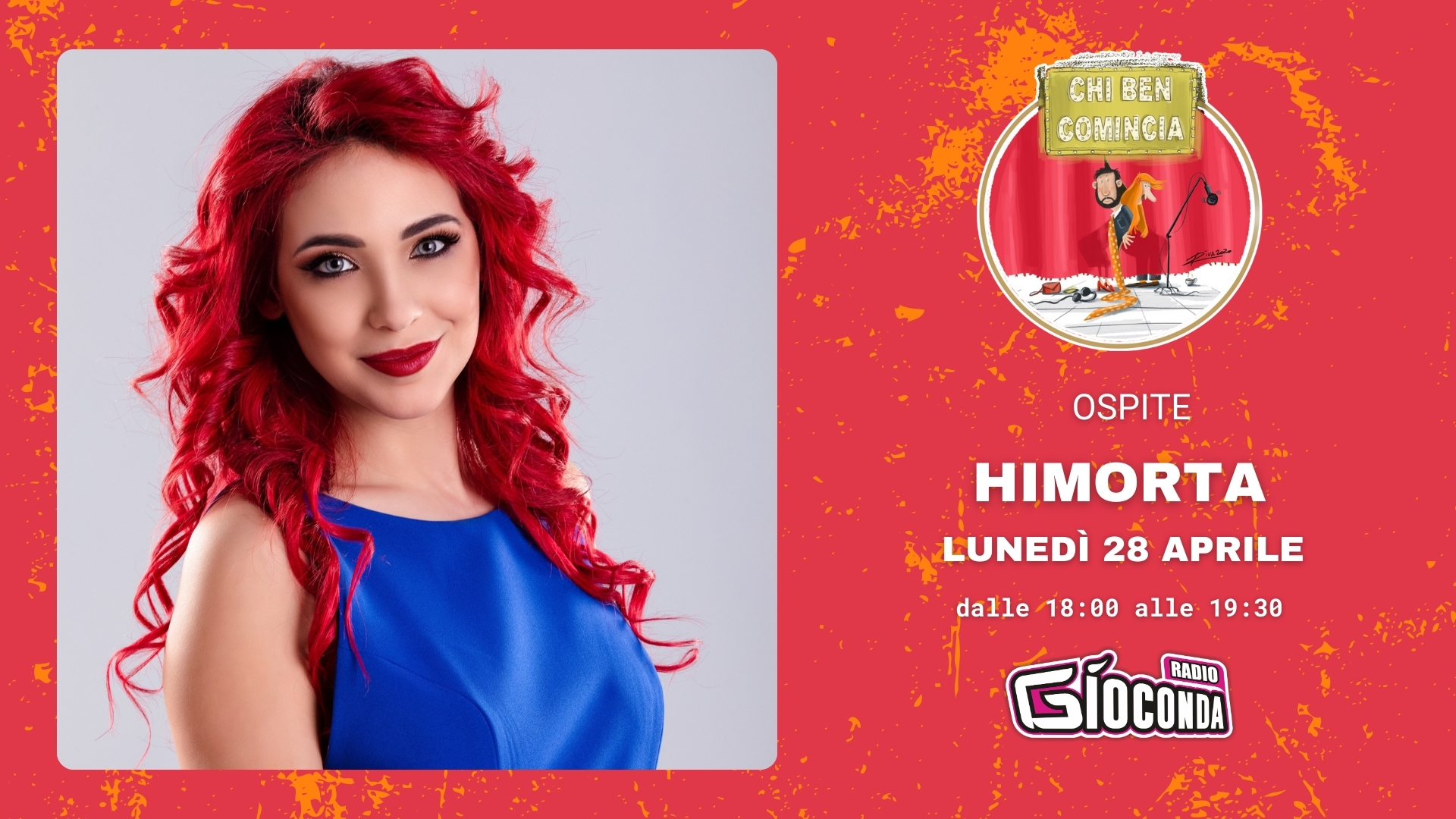 La cosplayer di fama internazionale Himorta sarà l’ospite della prossima puntata di Chi Ben Comincia, in onda lunedì 28 aprile alle ore 18.00 su Radio Gioconda.