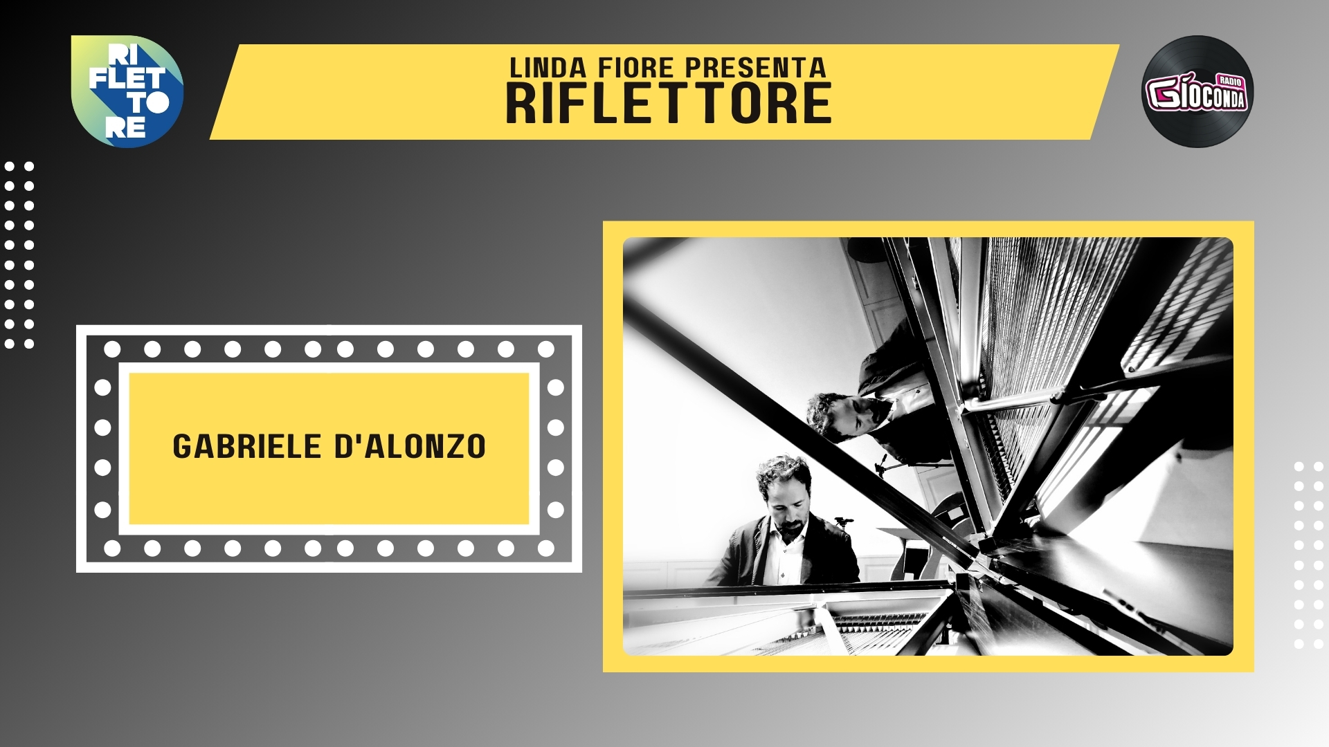 Il pianista e compositore Gabriele D’Alonzo sarà il protagonista della nuova puntata di Riflettore, in onda venerdì 4 aprile alle 14:30 (in replica alle 20:30).